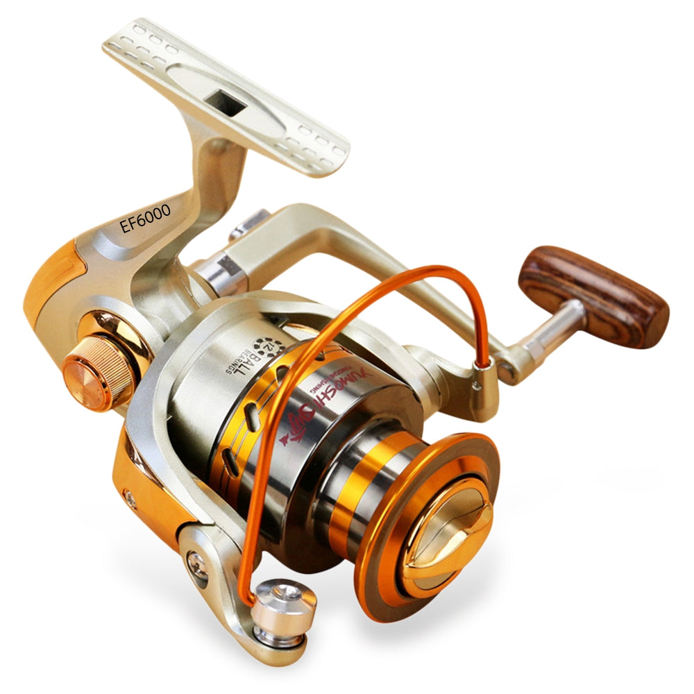 Yumoshi Metal Spool Spinning Fishing Reel Carretilha Pesca Wheel 12-Ball Bearing