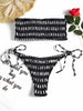 Shirred Bandeau String Bikini Set
