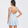 Textured Square Neck Flounce Mini Dress