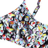Flounce Penguin Print Bralette Bikini Set