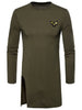 Crew Neck Side Slit Embroidered Badge T-shirt