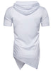 Short Sleeve Longline Asymmetrical Hooded T-shirt