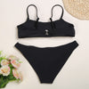 Spaghetti Strap Padded Backless Low Waist Women Bikini Set