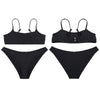Spaghetti Strap Padded Backless Low Waist Women Bikini Set