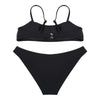Spaghetti Strap Padded Backless Low Waist Women Bikini Set