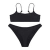 Spaghetti Strap Padded Backless Low Waist Women Bikini Set