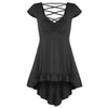 Lace Up Empire Waist Flounce T-shirt