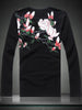 Chinese Style Florals and Bird Print T-shirt