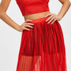 Crop Top With High Waisted Mesh Skirt
