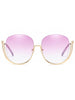 Half Frame Oversized Sunglasses with Curved Legs