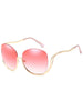 Half Frame Oversized Sunglasses with Curved Legs
