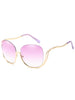 Half Frame Oversized Sunglasses with Curved Legs