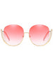 Half Frame Oversized Sunglasses with Curved Legs