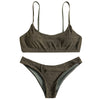 Cami Strap Shirred Bikini Set