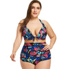 Plus Size High Waisted Floral Bikini Set