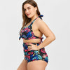 Plus Size High Waisted Floral Bikini Set