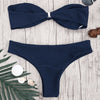 Knotted Padded Bandeau Bikini Set