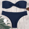 Knotted Padded Bandeau Bikini Set