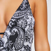 Mesh Printed Plunge Surplice Swimsuit