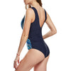 Mesh Insert Surplice Printed Swimsuit