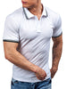 Half Button Stripe Trim T-shirt