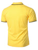 Half Button Stripe Trim T-shirt