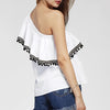 One Shoulder Flounced Blouse