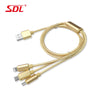 SDL 3 in 1 Micro USB + 8 Pin + Type-C  Charging Cable - 1M