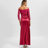 Off The Shoulder Draped Maxi Evening Dress