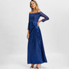 Off The Shoulder Draped Maxi Evening Dress