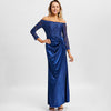 Off The Shoulder Draped Maxi Evening Dress