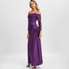 Off The Shoulder Draped Maxi Evening Dress