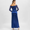 Off The Shoulder Draped Maxi Evening Dress