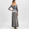 Off The Shoulder Draped Maxi Evening Dress