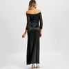 Off The Shoulder Draped Maxi Evening Dress