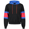 Color Block Kangaroo Pocket Hoodie with Drawstring