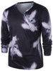 Abstract Print V Neck T-shirt