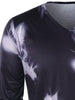 Abstract Print V Neck T-shirt