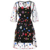 Embroidery Floral Sheer Dress with Cami Dress