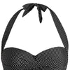 Polka Dot Halter Padded Plus Size Push Up Tankini Swimsuit