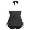 Polka Dot Halter Padded Plus Size Push Up Tankini Swimsuit