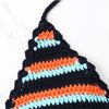 Striped Crochet Halter Bikini Set