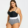 Plus Size Two Tone Stripe Swimsuit