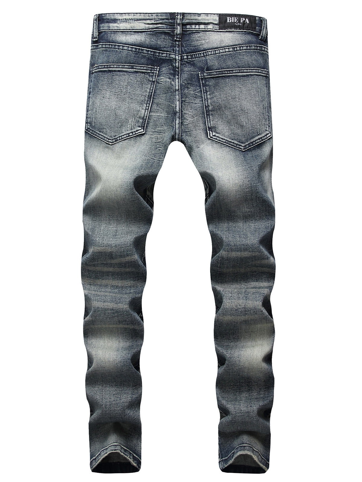 Checked Straight Leg Tapered Jeans
