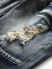 Checked Straight Leg Tapered Jeans