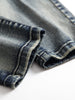 Checked Straight Leg Tapered Jeans