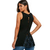 U Neck Lace Insert Twisted Tank Top