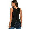 U Neck Lace Insert Twisted Tank Top