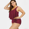 Plus Size Flounce High Waist Bottom Bikini