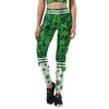 Shoulder Strap Plant Print High Waist Women Sports Suit